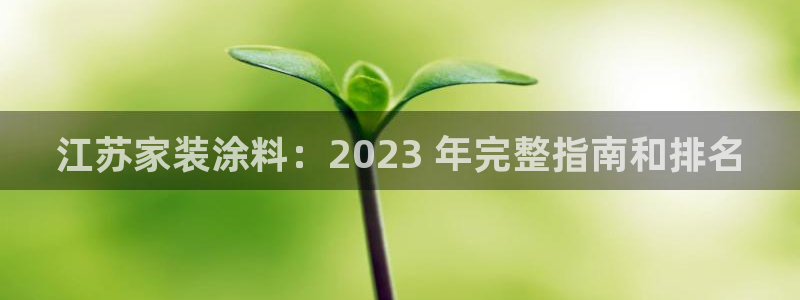 和记官网：江苏家装涂料：2023 年完整指南和排名